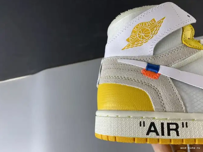 Rep x NRG Yellow-Cone Off-White Jordan Dark Powder Air 1 AQ0818-149 White 0423